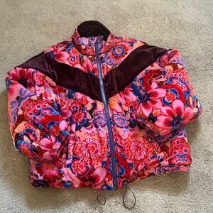 Free People Sun Valley Bomvber with Burgundy Accents